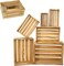 6 Pcs Decorative Wood Crates for Display, 6 Size Large Farmhouse Wooden Basket for Storage Container and Decorations, Rustic Nesting Crates Decor Boxes with Handle